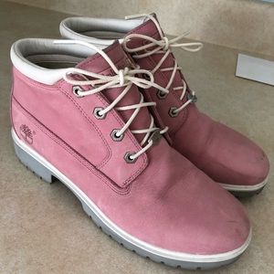Pink Timberland boots